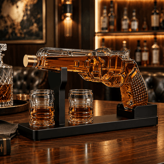 Whiskey Decanter Set 7 7 Oz With Two 1 6 Oz Shot Glasses Pistol Gun Unique Birthday Gift Ideas For S - Boutique Bella Bella