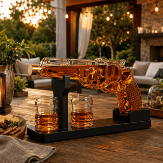 Whiskey Decanter Set 7 7 Oz With Two 1 6 Oz Shot Glasses Pistol Gun Unique Birthday Gift Ideas For S - Boutique Bella Bella