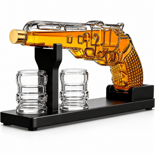 Whiskey Decanter Set 7 7 Oz With Two 1 6 Oz Shot Glasses Pistol Gun Unique Birthday Gift Ideas For S - Boutique Bella Bella