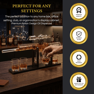 Whiskey Decanter Set Ar Limited Edition Wooden Silencer Stopper 800 Ml 4 12OZ Bullet Glasses Unique - Boutique Bella Bella