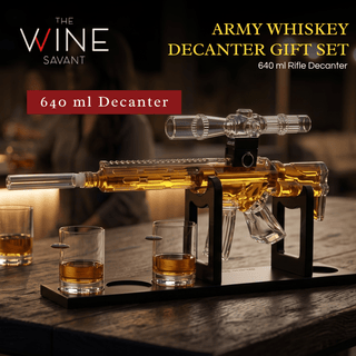 Whiskey Decanter Set Ar Limited Edition Wooden Silencer Stopper 800 Ml 4 12OZ Bullet Glasses Unique - Boutique Bella Bella