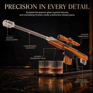 Whiskey Decanter Set Sniper Liquor Decanter Silencer Stopper Ml 2 12OZ Glasses Unique Gift Drinking - Boutique Bella Bella
