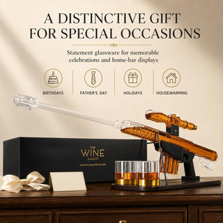 Whiskey Decanter Set Sniper Liquor Decanter Silencer Stopper Ml 2 12OZ Glasses Unique Gift Drinking - Boutique Bella Bella