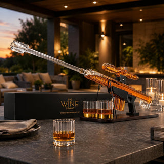 Whiskey Decanter Set Sniper Liquor Decanter Silencer Stopper Ml 2 12OZ Glasses Unique Gift Drinking - Boutique Bella Bella