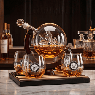 Whiskey Decanter Set With 4 Liquor Glasses Premium Barware Gift - Boutique Bella BellaDecanter Sets