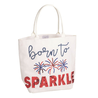 White Americana Sparkle Tote - Boutique Bella BellaTote Bag