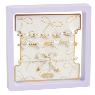White Bow Bracelet Set - Boutique Bella BellaBracelet
