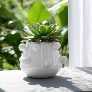 White Ceramic Tapered Bubble, 8 in. - Boutique Bella Bellaplanter