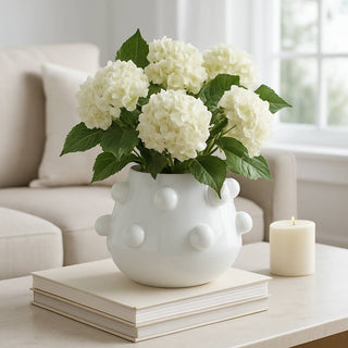 White Ceramic Tapered Bubble, 8 in. - Boutique Bella Bellaplanter