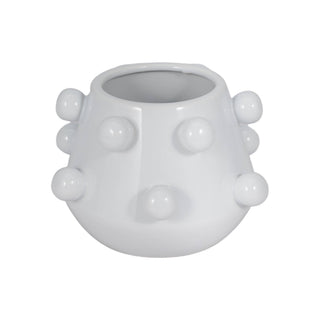 White Ceramic Tapered Bubble, 8 in. - Boutique Bella Bellaplanter