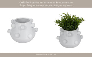 White Ceramic Tapered Bubble, 8 in. - Boutique Bella Bellaplanter