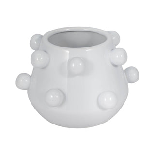 White Ceramic Tapered Bubble, 8 in. - Boutique Bella Bellaplanter