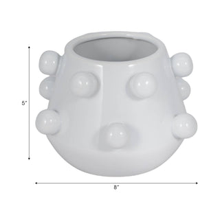 White Ceramic Tapered Bubble, 8 in. - Boutique Bella Bellaplanter