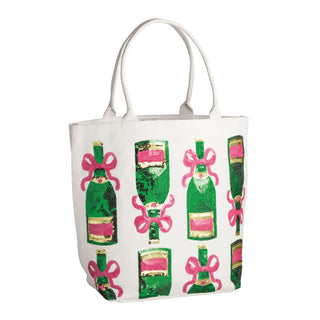 White Cheers Sparkle Tote - Boutique Bella BellaTote Bag