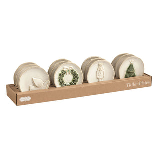 White Christmas Tidbit Plate - Boutique Bella Bellatidbit dish