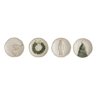White Christmas Tidbit Plate - Boutique Bella Bellatidbit dish