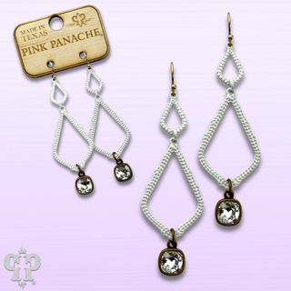 White double diamond teardrop, Austrian crystal earring, last call - Boutique Bella BellaEarrings