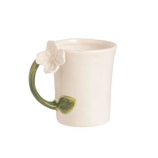 White Flower Handle Mug - Boutique Bella BellaMug