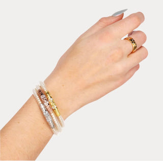 White Pearl Three Queens All Weather Bangles® (Set of 3) - Boutique Bella BellaBangles