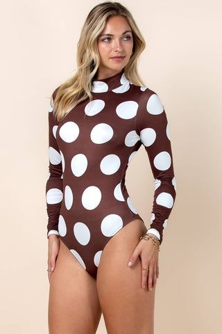 White Polka Dot Print Bodysuit - Boutique Bella Bellabodysuit