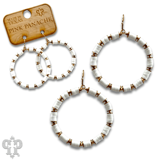 White rubber bead circle earring, last call - Boutique Bella BellaEarrings