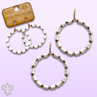 White rubber bead circle earring, last call - Boutique Bella BellaEarrings