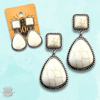 White stone teardrop earring Last Call - Boutique Bella BellaEarrings