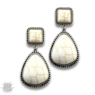 White stone teardrop earring Last Call - Boutique Bella BellaEarrings