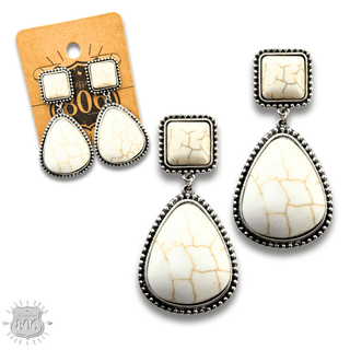 White stone teardrop earring Last Call - Boutique Bella BellaEarrings