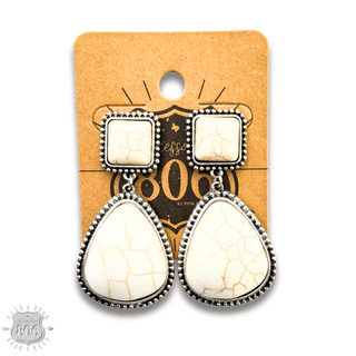 White stone teardrop earring Last Call - Boutique Bella BellaEarrings