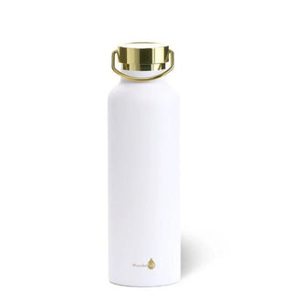 White with Gold Top Insulated Water Bottle - 24OZ - Boutique Bella BellaWater Bottle