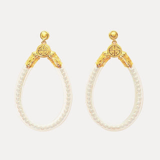 BudhaGirl White Pearl All Weather Earrings