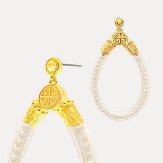BudhaGirl White Pearl All Weather Earrings