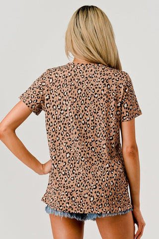 Wide Neck Leopard Short Sleeve - Boutique Bella BellaTops