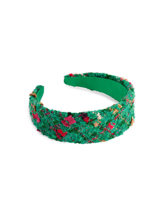 Wide Tweed Headband - Green - Boutique Bella BellaChristmas Headband