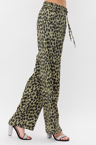 Wild About Olive Satin Pants - Boutique Bella BellaPants