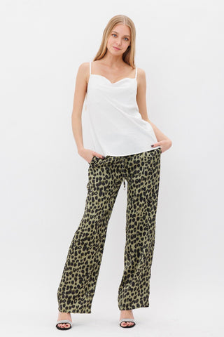 Wild About Olive Satin Pants - Boutique Bella BellaPants