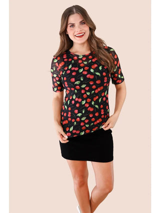 Wild Cherry Mesh Top - Boutique Bella BellaTops