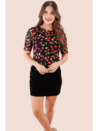 Wild Cherry Mesh Top - Boutique Bella BellaTops
