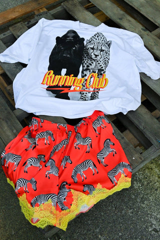 Wild Child Zebra Lace Shorties - Boutique Bella BellaShorts