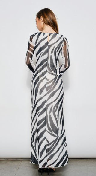 Wild Safari Sheer Maxi Dress - Boutique Bella BellaDress
