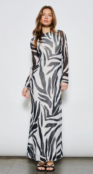 Wild Safari Sheer Maxi Dress - Boutique Bella BellaDress