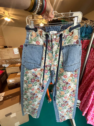 Wildflower Jacquard Barrel Denim - Boutique Bella BellaJeans