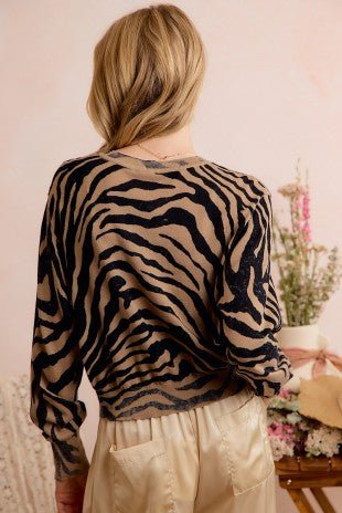 Wildly Refined Zebra Cardigan - Boutique Bella BellaCardigan