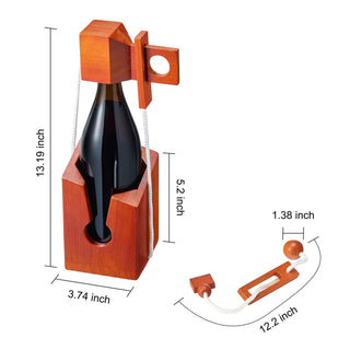 Wine Bottle Puzzle Game 3d Wooden Wine Bottle Holder Challenging Solve The Puzzle Lock Games For Adu - Boutique Bella Bella