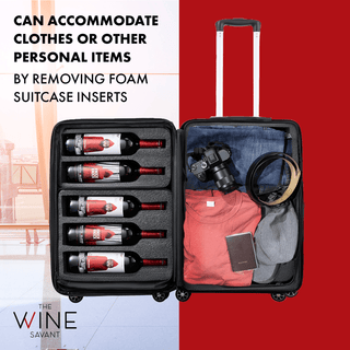 Wine Bottle Suitcase Holds 10 Standard 750 Ml Size Bottles Expandable Removable Travel Bags Universa - Boutique Bella Bella