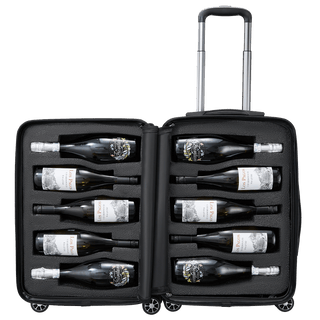 Wine Bottle Suitcase Holds 10 Standard 750 Ml Size Bottles Universal Airplane Luggage Case Tsa Appro - Boutique Bella Bella