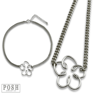 Wire flower necklace - Boutique Bella BellaNecklaces