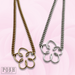 Wire flower necklace - Boutique Bella BellaNecklaces