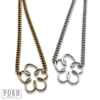 Wire flower necklace - Boutique Bella BellaNecklaces